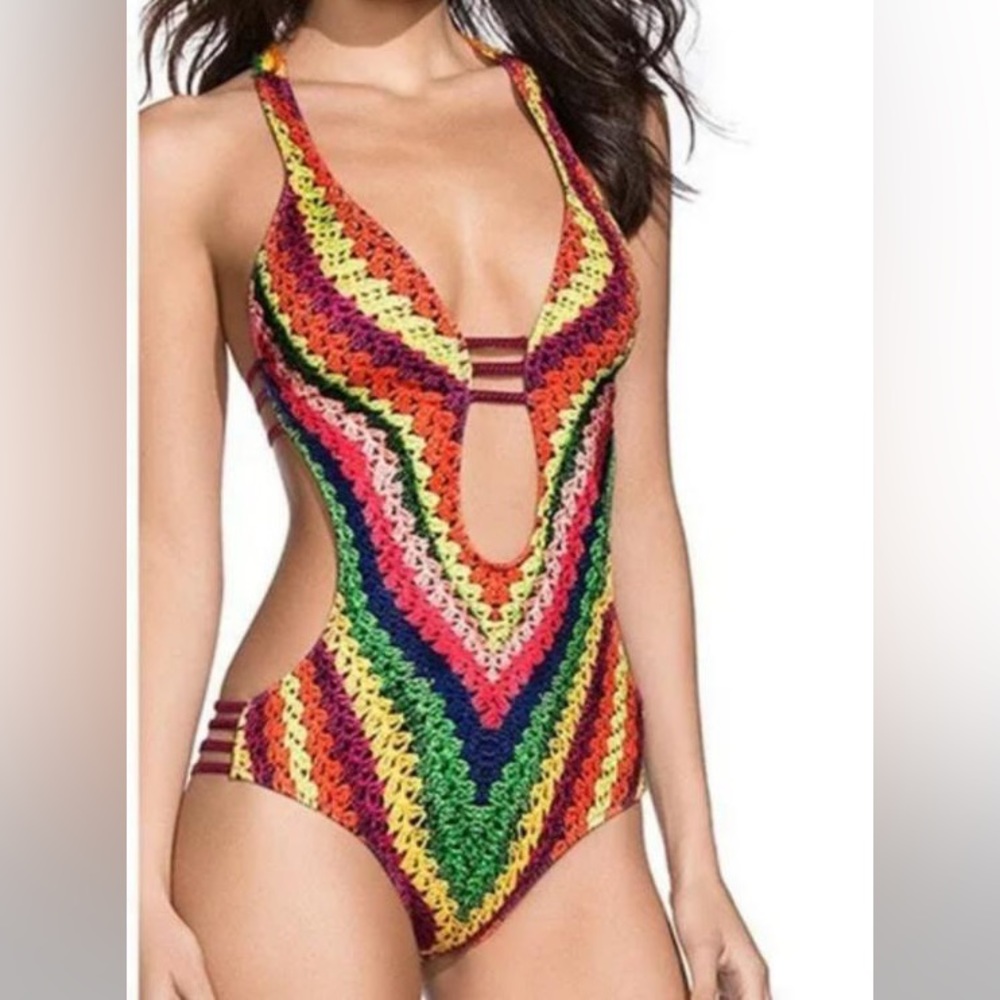 SHEIN Women’s One piece Monokini, multicolor, size M